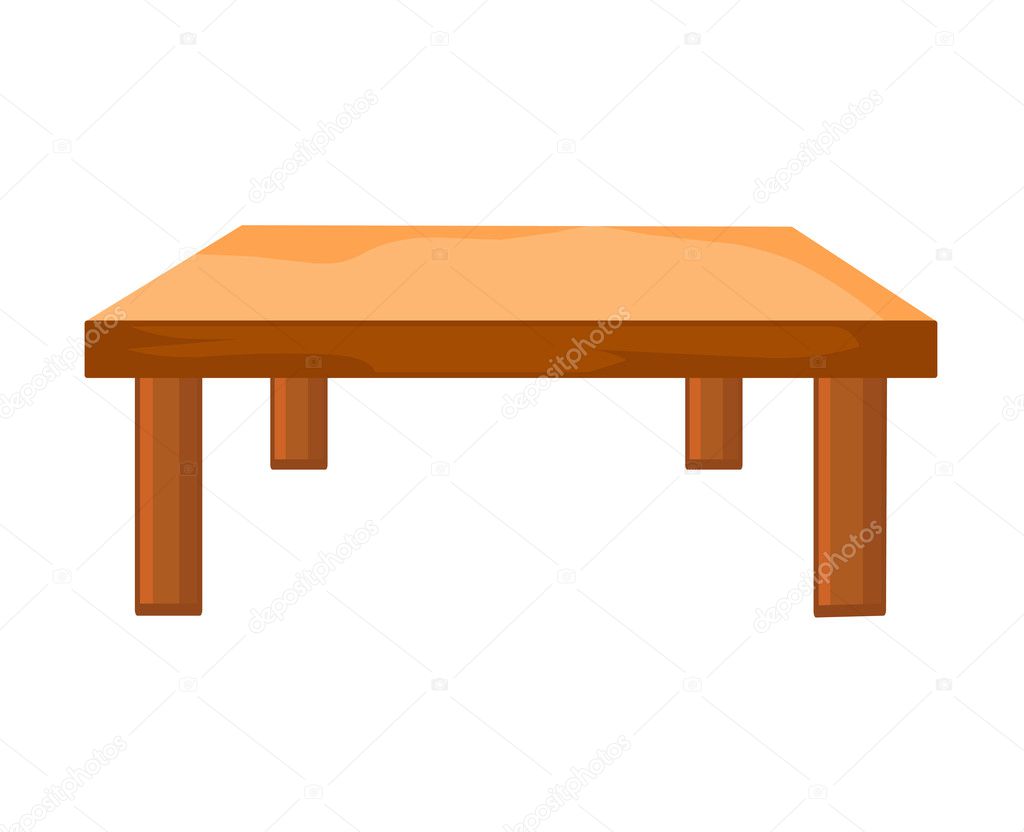 Wooden table isolated illustration