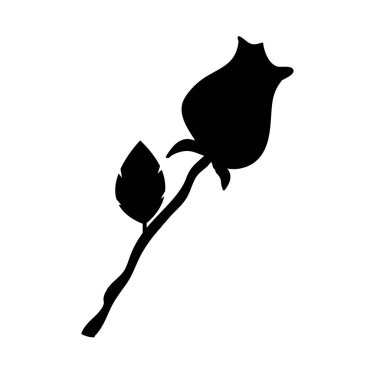 Gül siluetleri izole illüstrasyon