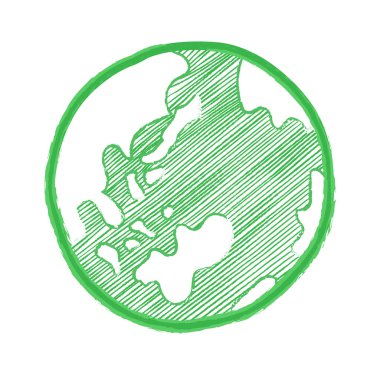 küresel izole illüstrasyon el çekilmiş