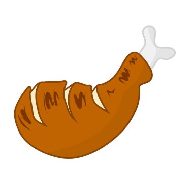 kızarmış tavuk izole illüstrasyon