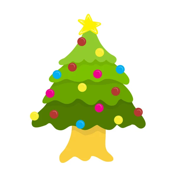 Árbol de Navidad ilustración aislada — Vector de stock