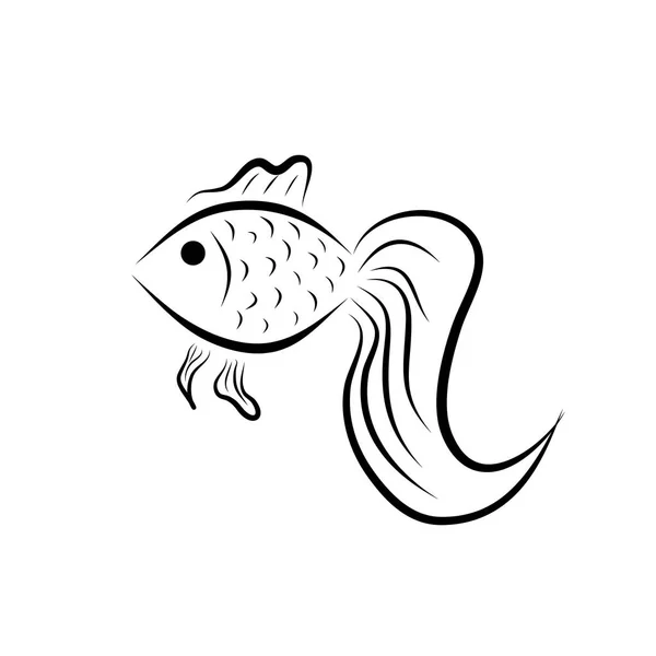 Icône poisson illustration isolée — Image vectorielle