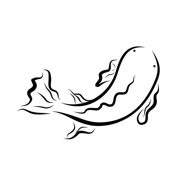 Ícone de peixe ilustração isolada — Vetor de Stock