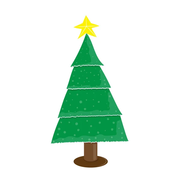 Árbol de Navidad ilustración aislada — Vector de stock