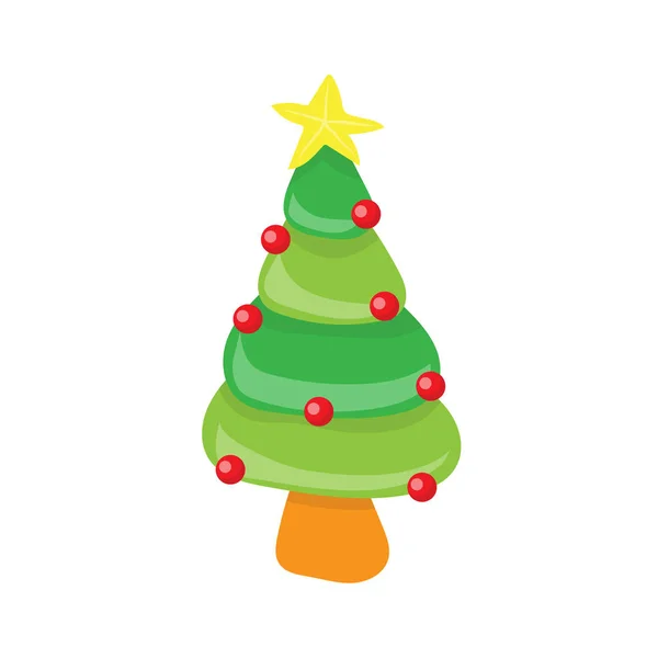 Χριστουγεννιάτικο δέντρο απομονωθεί εικονογράφηση — Διανυσματικό Αρχείο