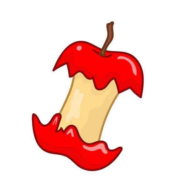 Angebissener roter Apfel isoliert Abbildung — Stockvektor