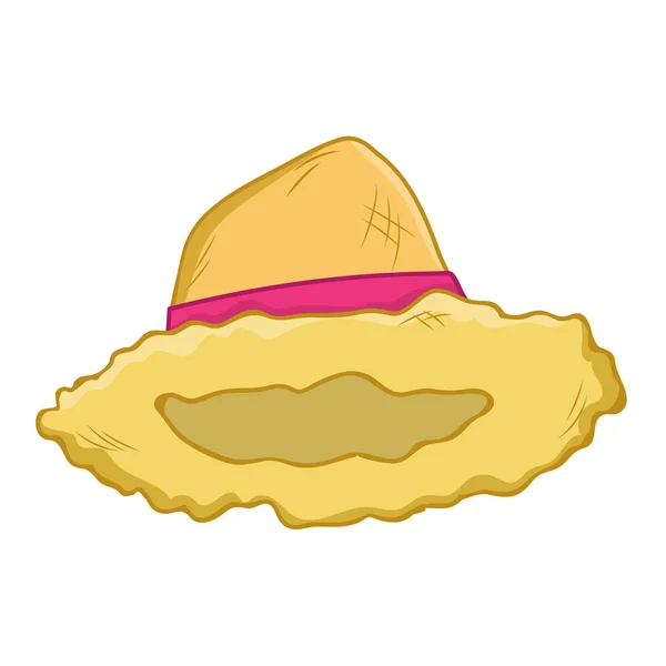 Sombrero de paja ilustración aislada — Vector de stock