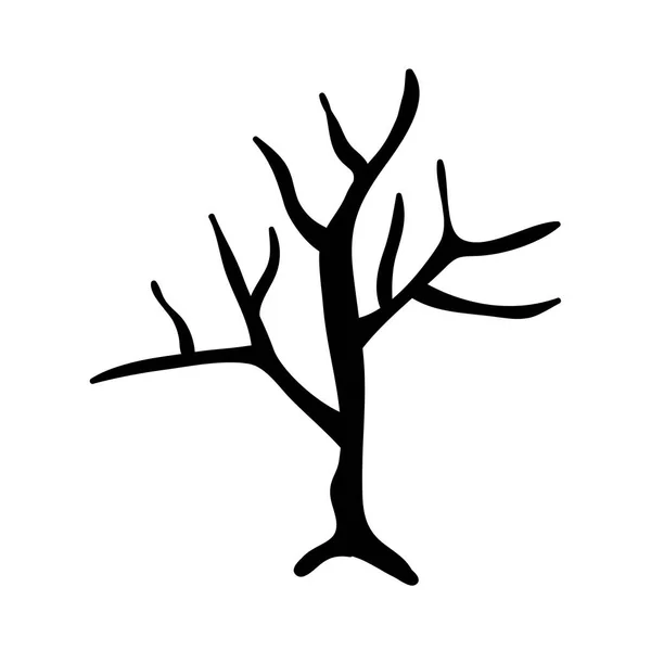 Silhouette d'arbre illustration isolée — Image vectorielle