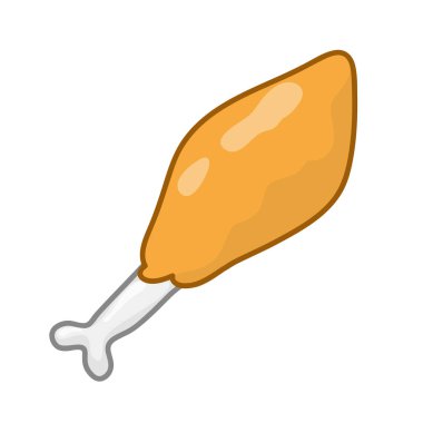 kızarmış tavuk izole illüstrasyon