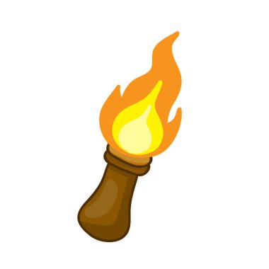 izole meşale illüstrasyon