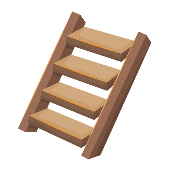 Escaleras de madera ilustración aislada — Vector de stock