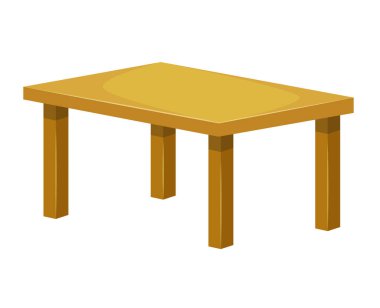 Ahşap masa izole illüstrasyon