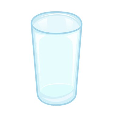 Boş cam izole illüstrasyon