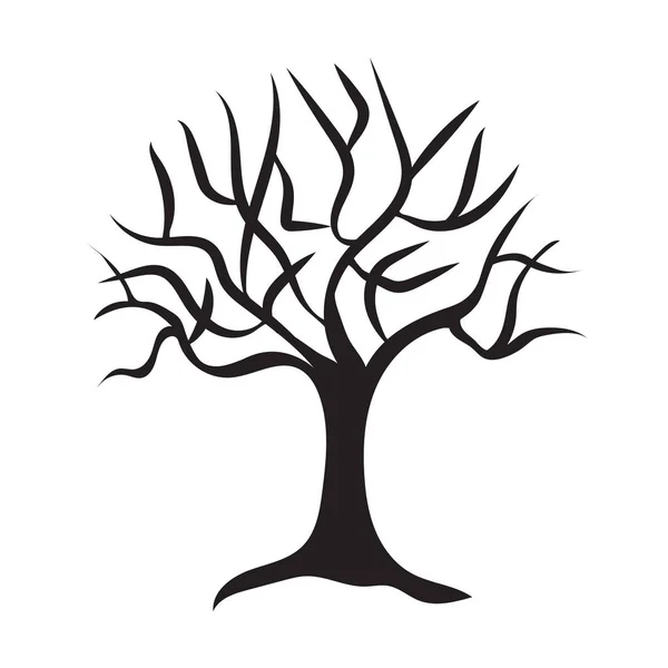Silhouette albero isolato illustrazione — Vettoriale Stock