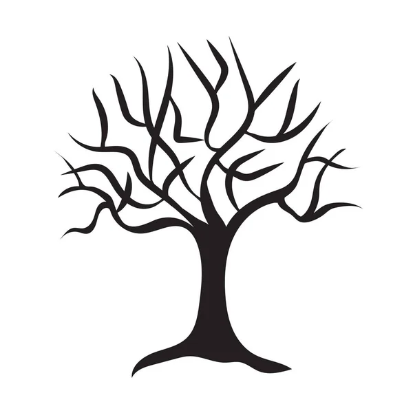 Silueta de árbol ilustración aislada — Vector de stock