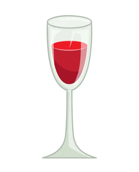 Glass of red wine isolated illustration — Stock Vector