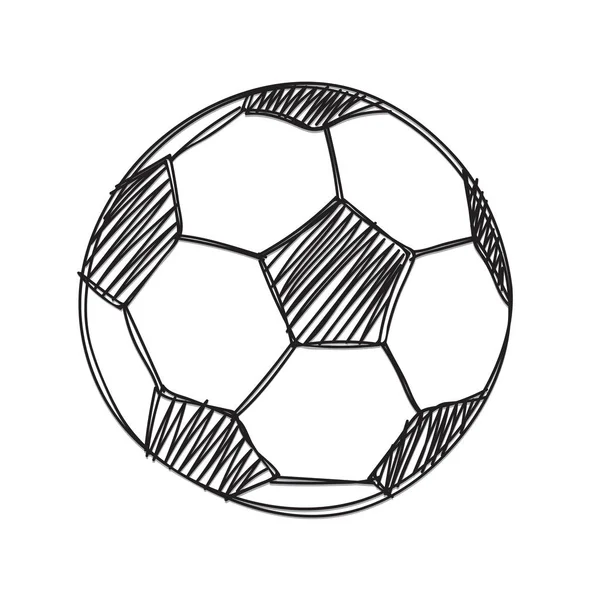 Mano dibujar pelota de fútbol — Vector de stock