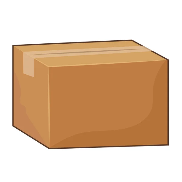 Картонна коробка ізольована ілюстрація — стоковий вектор
