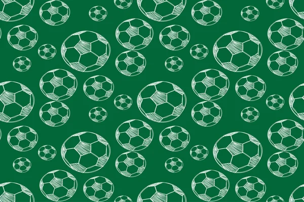 Nahtloses Muster mit Fußballbällen — Stockvektor