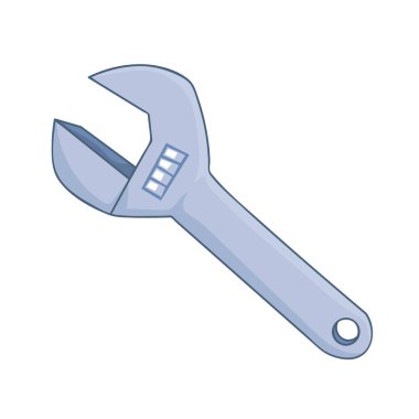 İngiliz anahtarını izole illüstrasyon