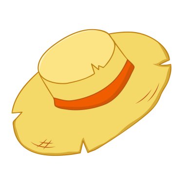 Hasır şapka izole illüstrasyon