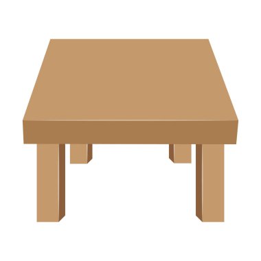 Ahşap masa izole illüstrasyon