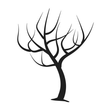 Ağaç izole siluet çizimi