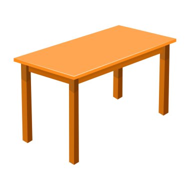 Ahşap masa izole illüstrasyon