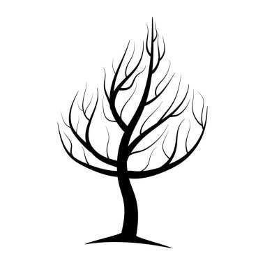 Ağaç izole siluet çizimi