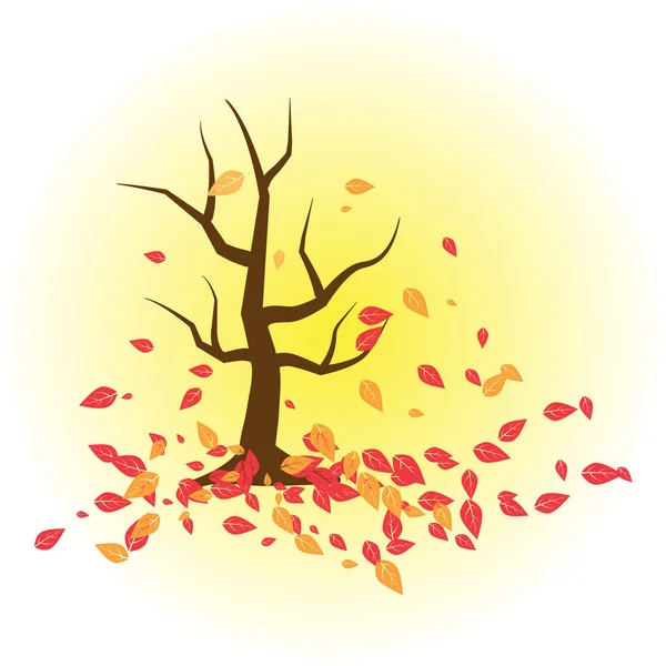 Árbol de otoño ilustración aislada — Vector de stock