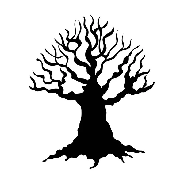 Silueta de árbol ilustración aislada — Vector de stock