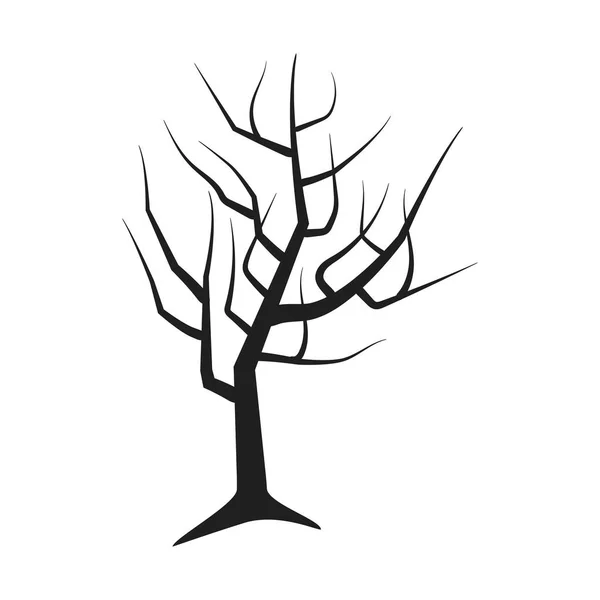 Silueta de árbol ilustración aislada — Vector de stock