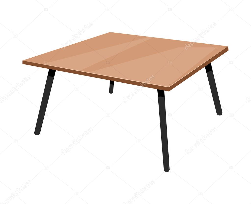 Wooden table isolated illustration