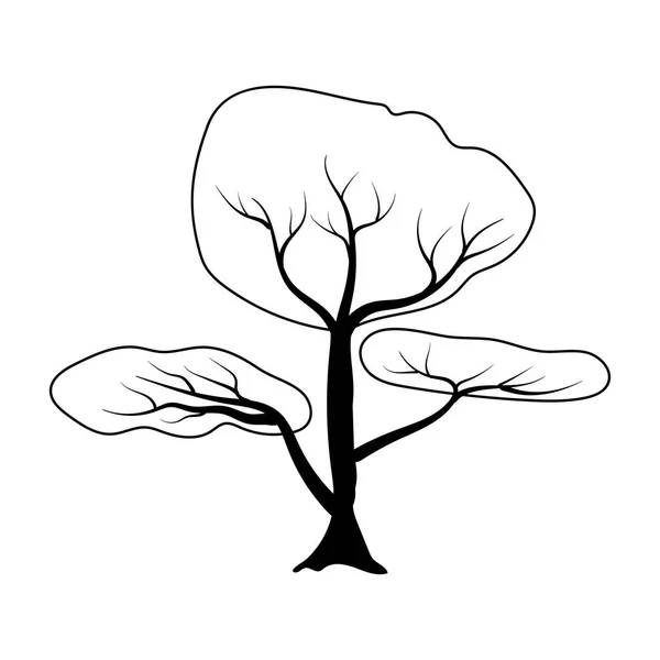 Baum Silhouette isolierte Illustration — Stockvektor