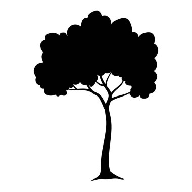 Ağaç izole siluet çizimi