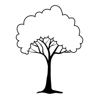 Ağaç izole siluet çizimi