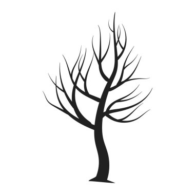 Ağaç izole siluet çizimi