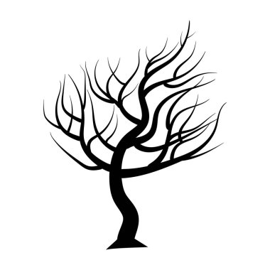 Ağaç izole siluet çizimi