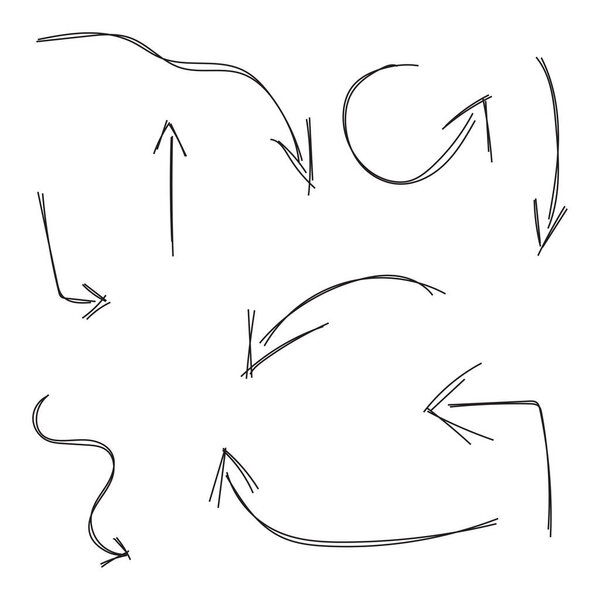 hand drawn arrows set
