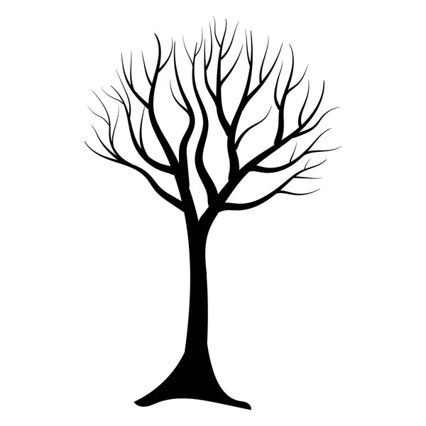 Silueta de árbol ilustración aislada — Archivo Imágenes Vectoriales