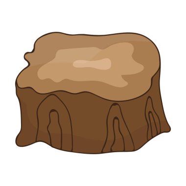 Beyaz arkaplanda ağaç kütüğü izole edildi