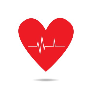 İşaret kalp atışı olan kırmızı kalp simgesi