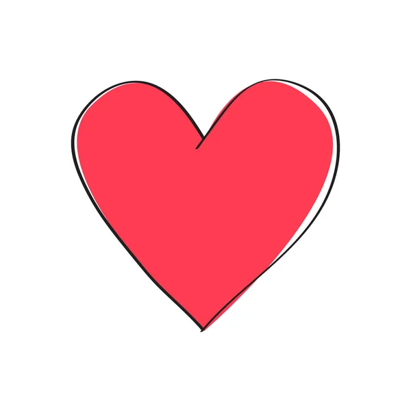 Rött hjärta, alla hjärtans dag — Stock vektor