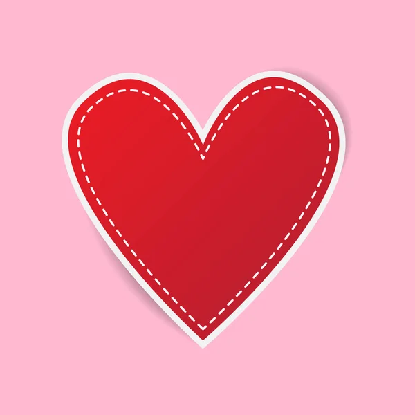 Pegatinas de Corazón Rojo, día de San Valentín — Vector de stock