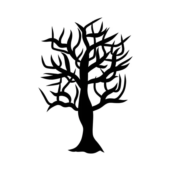 Silhouette de l'arbre illustration isolée sur fond blanc — Image vectorielle