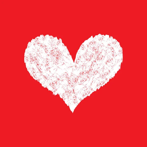 Corazón blanco sobre fondo rojo, día de San Valentín — Archivo Imágenes Vectoriales