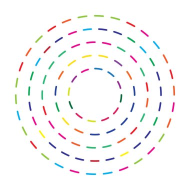 Renkli Kesikli rasgele daireler arka plan soyut