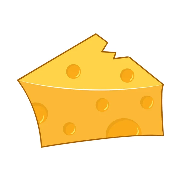 Ilustración aislada de queso sobre fondo blanco — Vector de stock