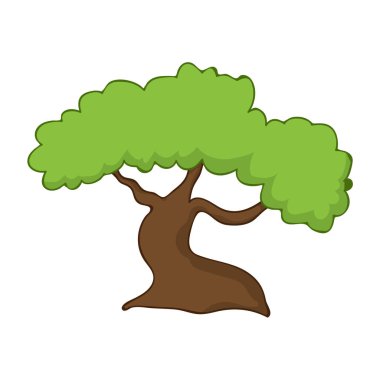 Beyaz arka plan üzerinde ağaç izole illüstrasyon