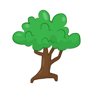 Beyaz arka plan üzerinde ağaç izole illüstrasyon